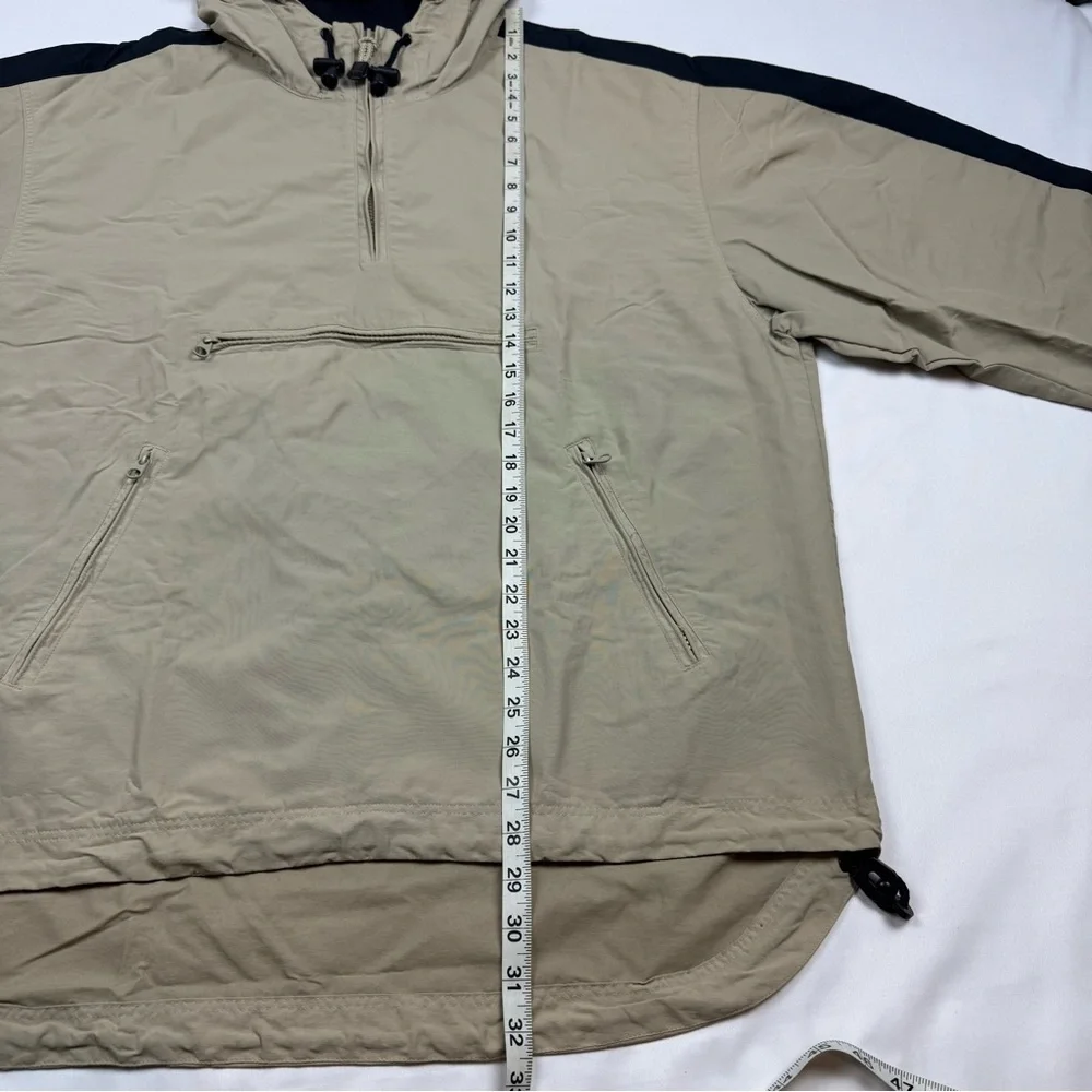 Vtg Gap Mens Anorak Pullover Jacket Sz Medium Oversized 90s Y2K Hooded Beige A5